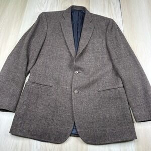 Brooks Brothers 346 Glen Plaid Brown Blazer Sport Coat Mens Size 42 Long Wool